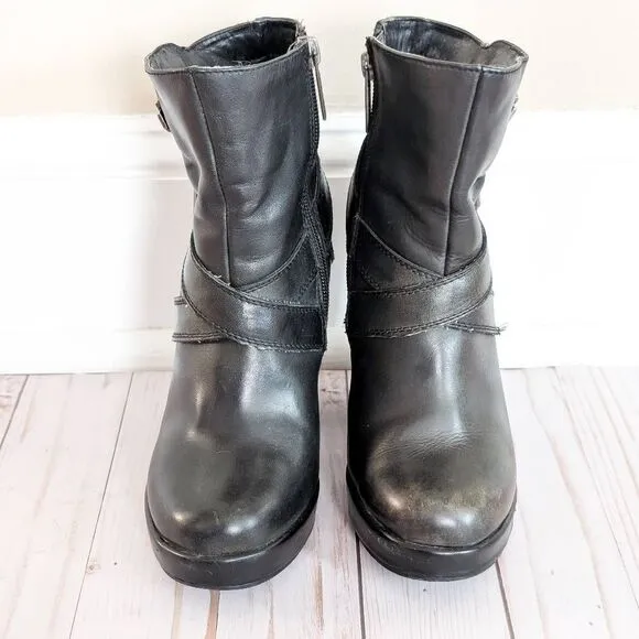 Harley Davidson High Heeled Ankle Boots Black