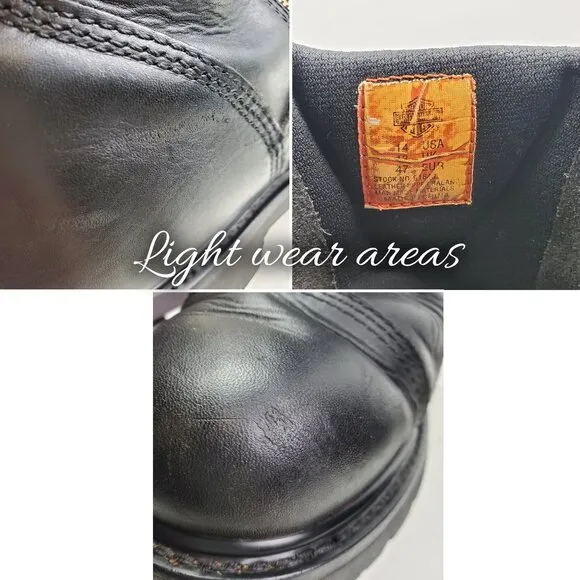 Harley Davidson Interstate Boots Riding Motorcycle Leather Twin Zip 91840 Men 14