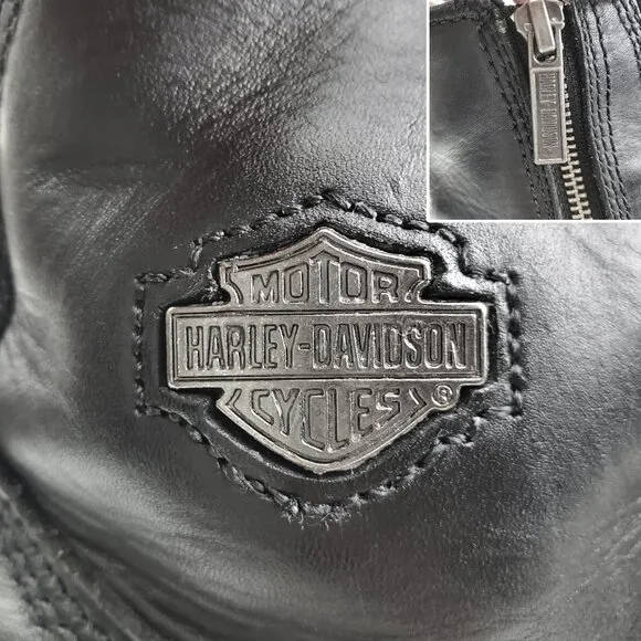 Harley Davidson Interstate Boots Riding Motorcycle Leather Twin Zip 91840 Men 14