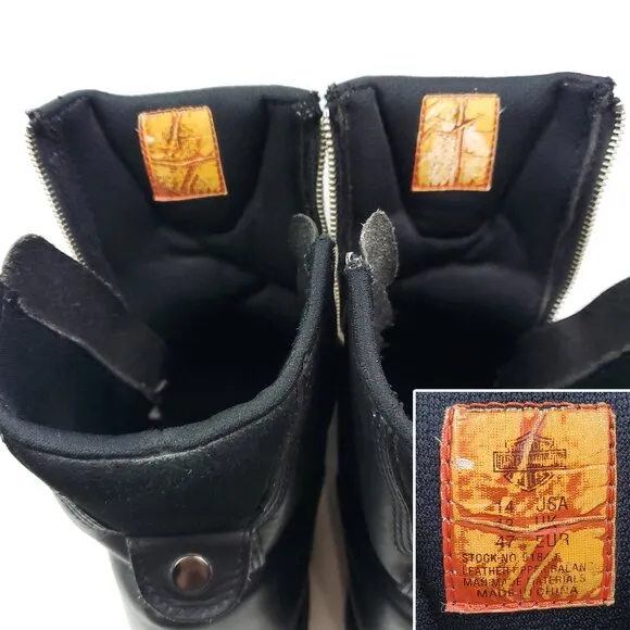 Harley Davidson Interstate Boots Riding Motorcycle Leather Twin Zip 91840 Men 14