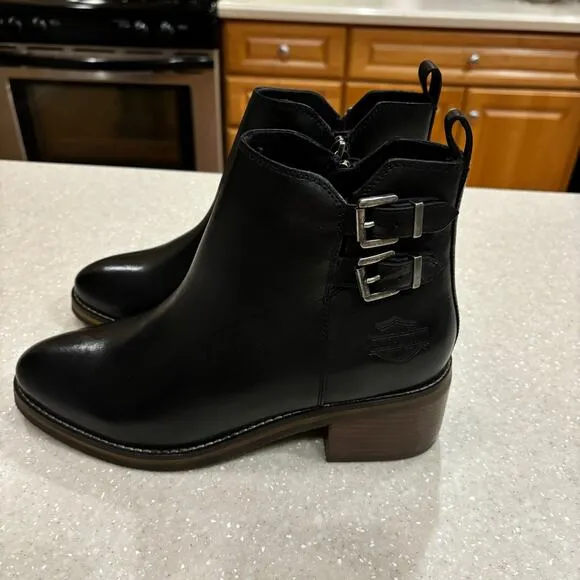 Harley Davidson Jonetta Women's 9M Leather Lightweight Motorcycle Riding Boots