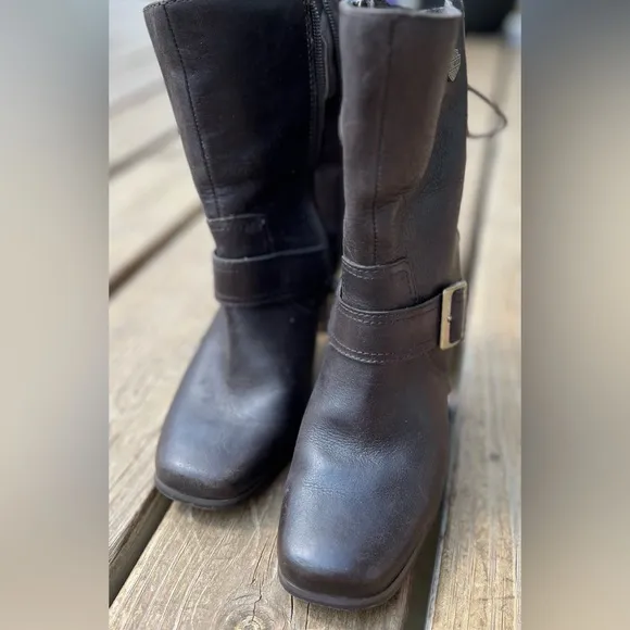 HARLEY DAVIDSON LADIES SIZE 6 LEATHER BOOTS GORGEOUS BROWNIE BROWN GENTLY USED
