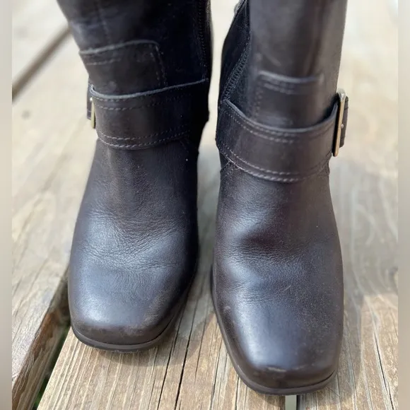HARLEY DAVIDSON LADIES SIZE 6 LEATHER BOOTS GORGEOUS BROWNIE BROWN GENTLY USED