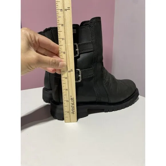 Harley Davidson Leather Boots Womens 7.5 Black Fillon Biker Riding Motorcycle