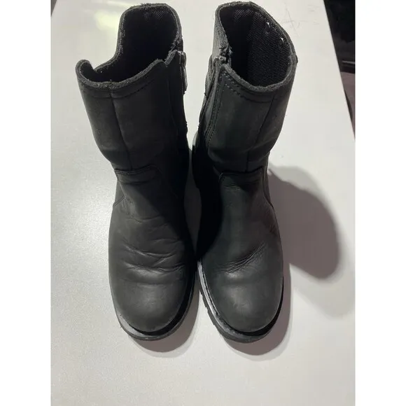 Harley Davidson Leather Boots Womens 7.5 Black Fillon Biker Riding Motorcycle