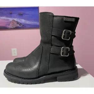 Harley Davidson Leather Boots Womens 7.5 Black Fillon Biker Riding Motorcycle