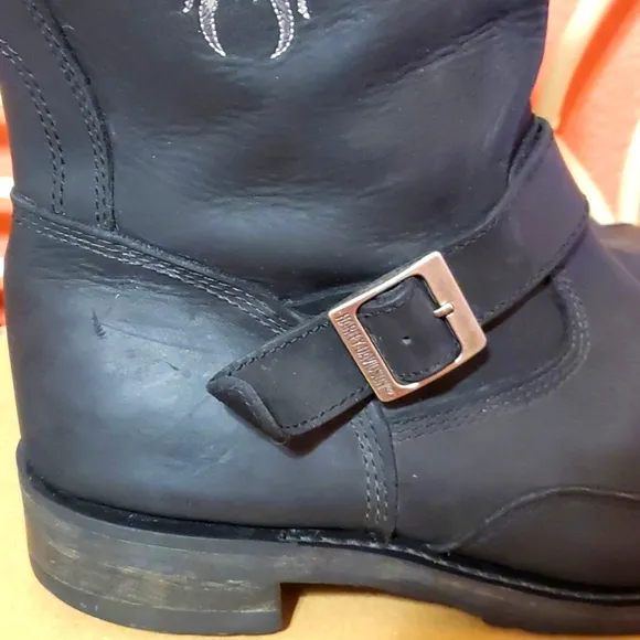 Harley-Davidson Men's 10 Black Logger Conduct Leather Motorcycle Boots