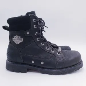 Harley-Davidson Men's 9.5 Renzo Lace-Up 6-Inch Black Motorcycle Boots Black