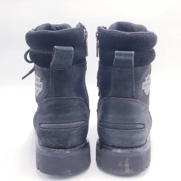 Harley-Davidson Men's 9.5 Renzo Lace-Up 6-Inch Black Motorcycle Boots Black