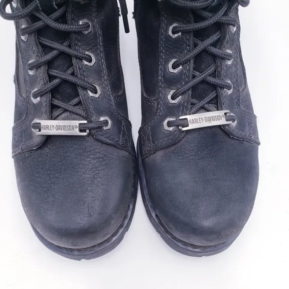 Harley-Davidson Men's 9.5 Renzo Lace-Up 6-Inch Black Motorcycle Boots Black