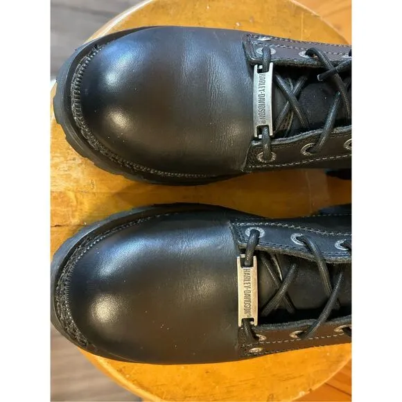 HARLEY-DAVIDSON Men's Benteen Black Leather Motorcycle Boots D96154 Size 9