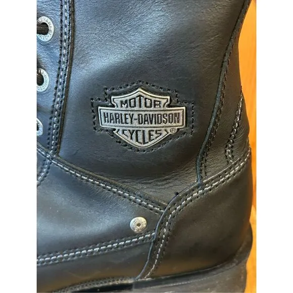 HARLEY-DAVIDSON Men's Benteen Black Leather Motorcycle Boots D96154 Size 9