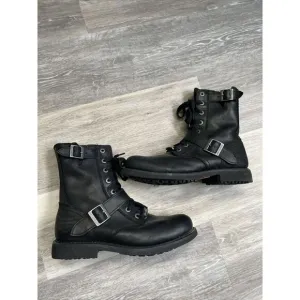 Harley Davidson Mens Black Leather Motorcycle Boots Size 9 M Ranger D95264 Zip