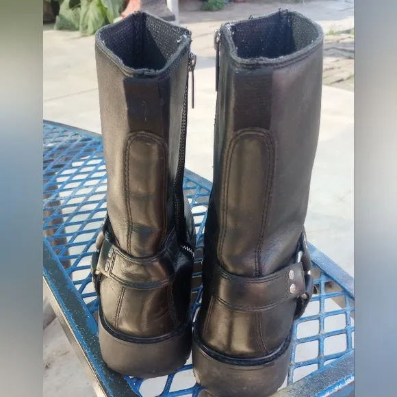 Harley-Davidson Men's Black Leather Motorcycle Boots Size 9.5