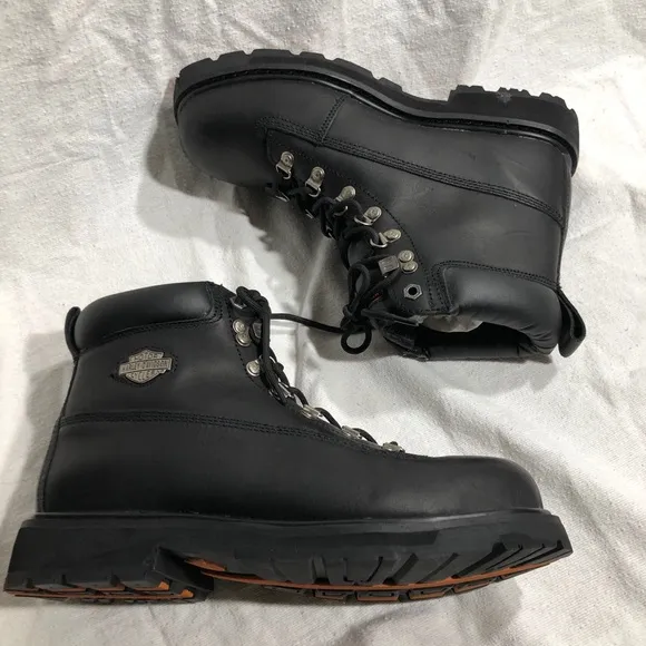 Harley Davidson Men’s Drive Motorcycle Steel Toe Black Boots D91144