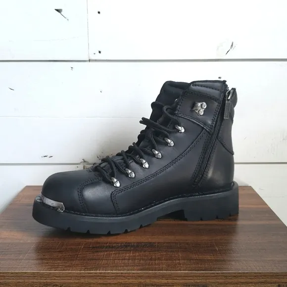Harley-Davidson Men's Electron Black Leather Motorcycle Boots D96017 Size 8.5
