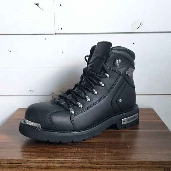 Harley-Davidson Men's Electron Black Leather Motorcycle Boots D96017 Size 8.5