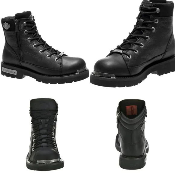 Harley-Davidson Men's Electron Black Leather Motorcycle Boots D96017 Size 8.5