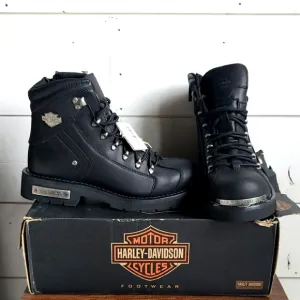 Harley-Davidson Men's Electron Black Leather Motorcycle Boots D96017 Size 8.5