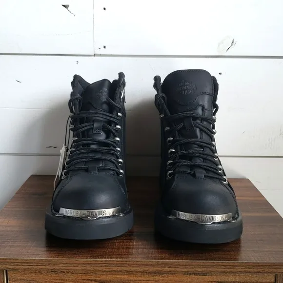 Harley-Davidson Men's Electron Black Leather Motorcycle Boots D96017 Size 8.5