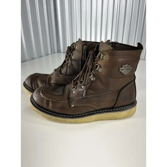 Harley-Davidson Mens Hagerman Brown Motorcycle Boots Size 8 D93470