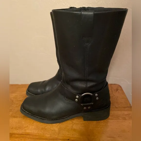 Harley Davidson Mens Korsen Motorcycle Black Leather Boots D93845 Sz 11.…
