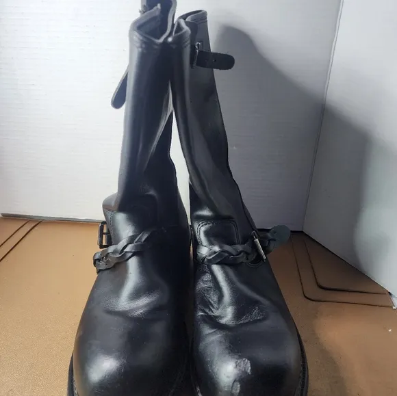 Harley Davidson Men’s Leather Motorcycle Riding Boots Size 9