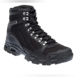 Harley-Davidson Men's Parkwood Black Leather and Mesh Motorcycle Boots