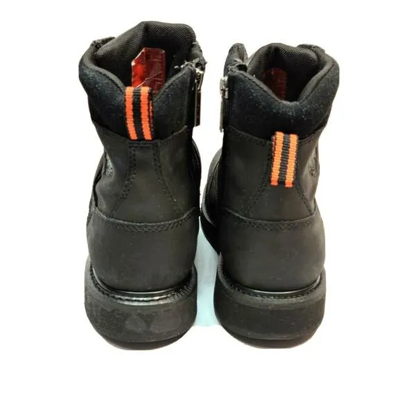 Harley-Davidson Men's Pete Steel Toe 6.0-Inch Black Boots Size 9.5M Inside Zip