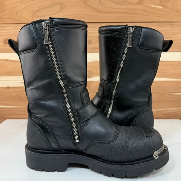 Harley-Davidson Men's Shift Engineer Black 9-Inch Motorcycle Boots, D95115 sz 8