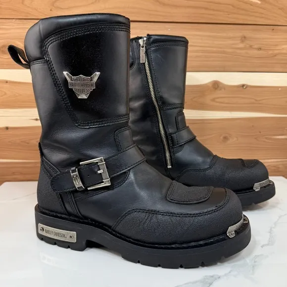 Harley-Davidson Men's Shift Engineer Black 9-Inch Motorcycle Boots, D95115 sz 8