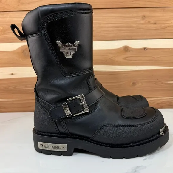 Harley-Davidson Men's Shift Engineer Black 9-Inch Motorcycle Boots, D95115 sz 8
