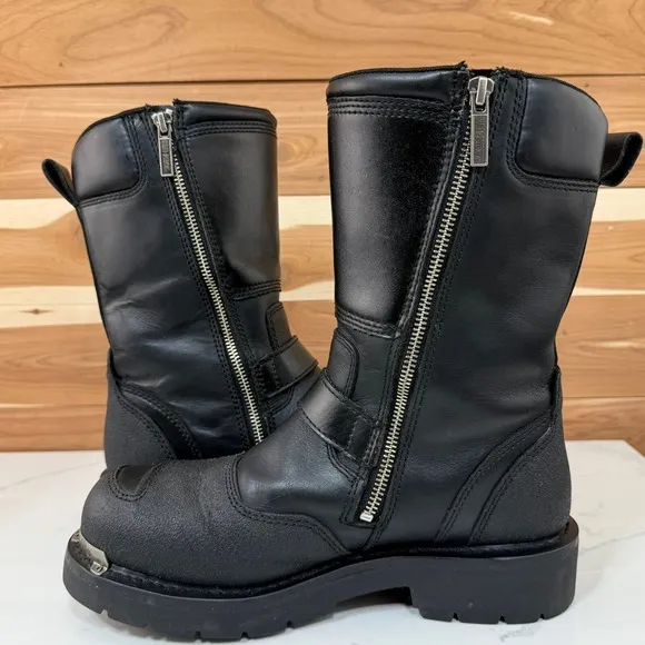 Harley-Davidson Men's Shift Engineer Black 9-Inch Motorcycle Boots, D95115 sz 8