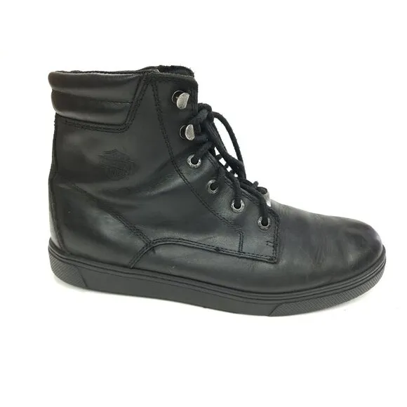 Harley-Davidson Men's Size 12 M Watkins Black Leather Motorcycle Boots D93758