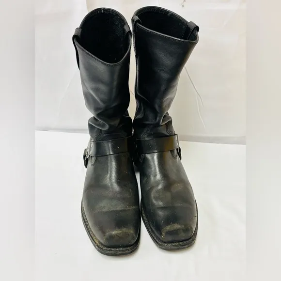 Harley Davidson Men's Size 13 Black Leather Harness Motorcycle Riding Boots