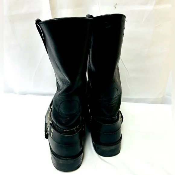Harley Davidson Men's Size 13 Black Leather Harness Motorcycle Riding Boots