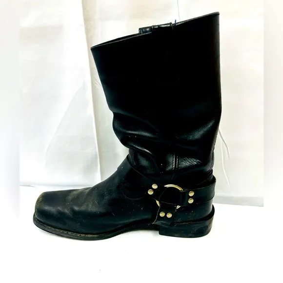 Harley Davidson Men's Size 13 Black Leather Harness Motorcycle Riding Boots
