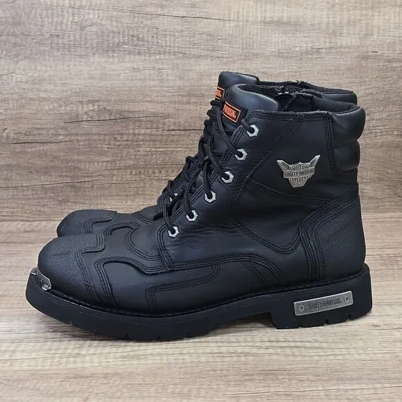 Harley Davidson Men's Size 14M Black Leather Stealth Motorcycle Boots (D91642)