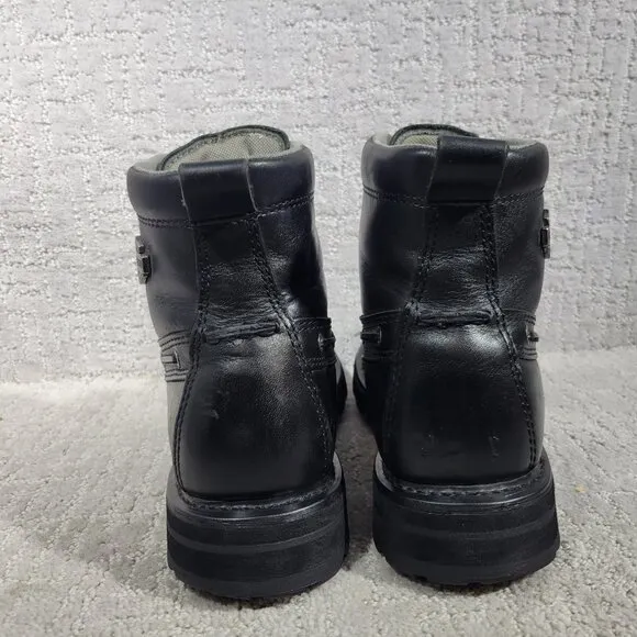 Harley Davidson Mens Size US 10 Black Leather Moc Toe Motorcycle Riding Boots