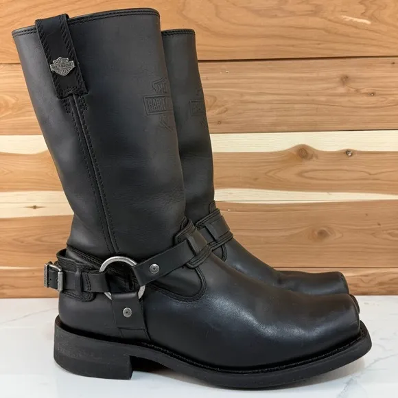 Harley-Davidson Men's Westmore 11&quot; Black Leather Motorcycle Boots D93315 sz 11.5