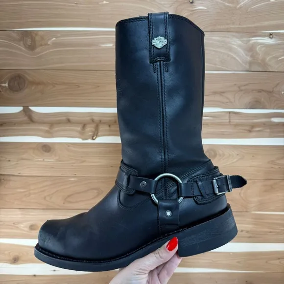 Harley-Davidson Men's Westmore 11&quot; Black Leather Motorcycle Boots D93315 sz 11.5