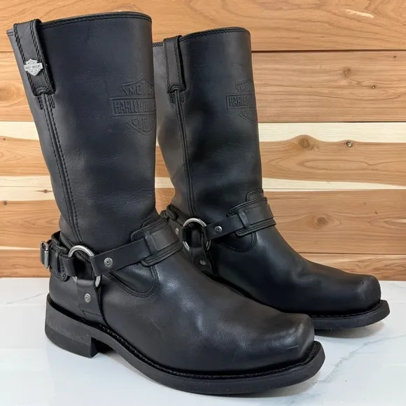 Harley-Davidson Men's Westmore 11&quot; Black Leather Motorcycle Boots D93315 sz 11.5