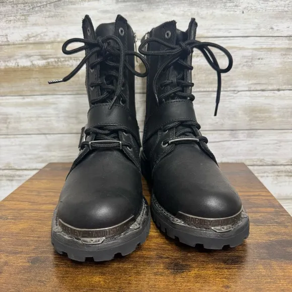 Harley Davidson Mindy Black Biker Motorcycle Riding Boots Women’s Size 6.5