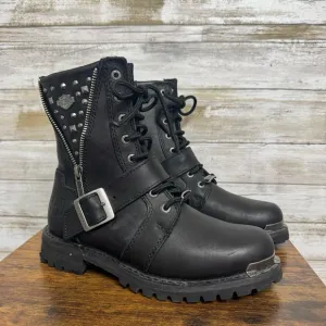 Harley Davidson Mindy Black Biker Motorcycle Riding Boots Women’s Size 6.5