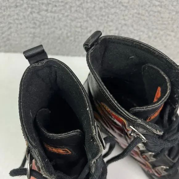 Harley Davidson Motorcycle #84211 Lace-up Flame Ankle Women's Boots Size 6 1/2