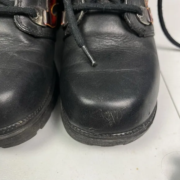 Harley Davidson Motorcycle #84211 Lace-up Flame Ankle Women's Boots Size 6 1/2
