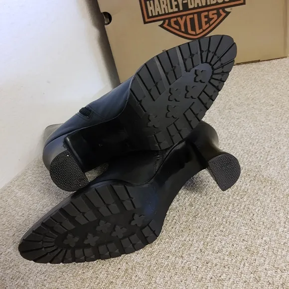 Harley Davidson Motorcycle Black Leather Boots