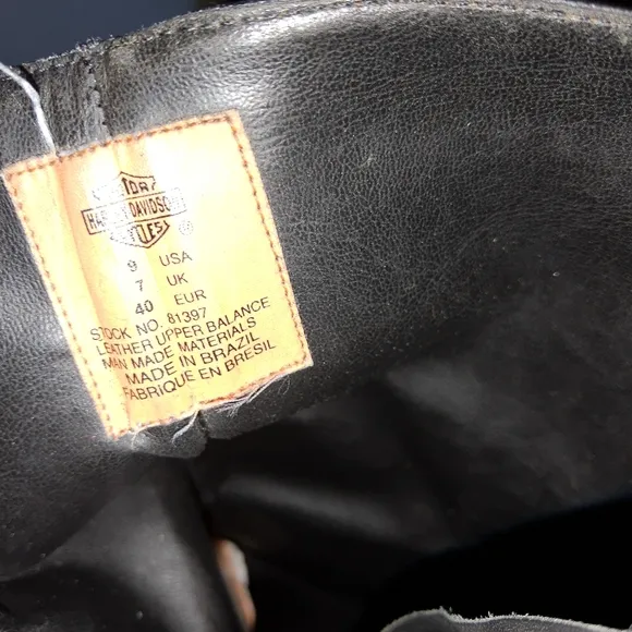 Harley Davidson Motorcycle Black Leather Boots