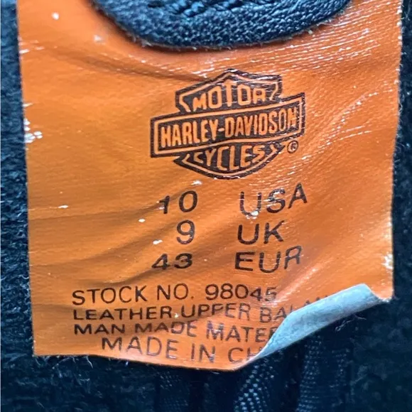 Harley-Davidson Motorcycle Boots 98045 Mega Harness Black Leather Sz 10