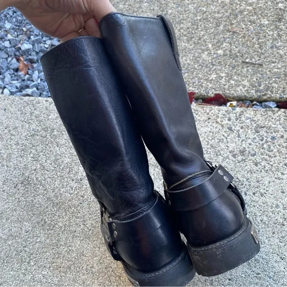 Harley-Davidson Motorcycle Boots 98045 Mega Harness Black Leather Sz 10